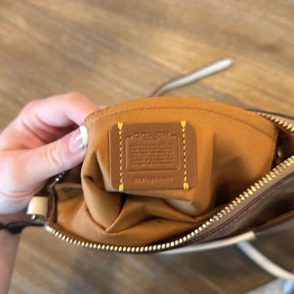 Coach Signature Brown and Cream Crossbody Bag - Picture 2 of 2